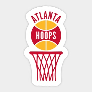 Retro Atlanta Red and Gold Hoops Logo Sticker